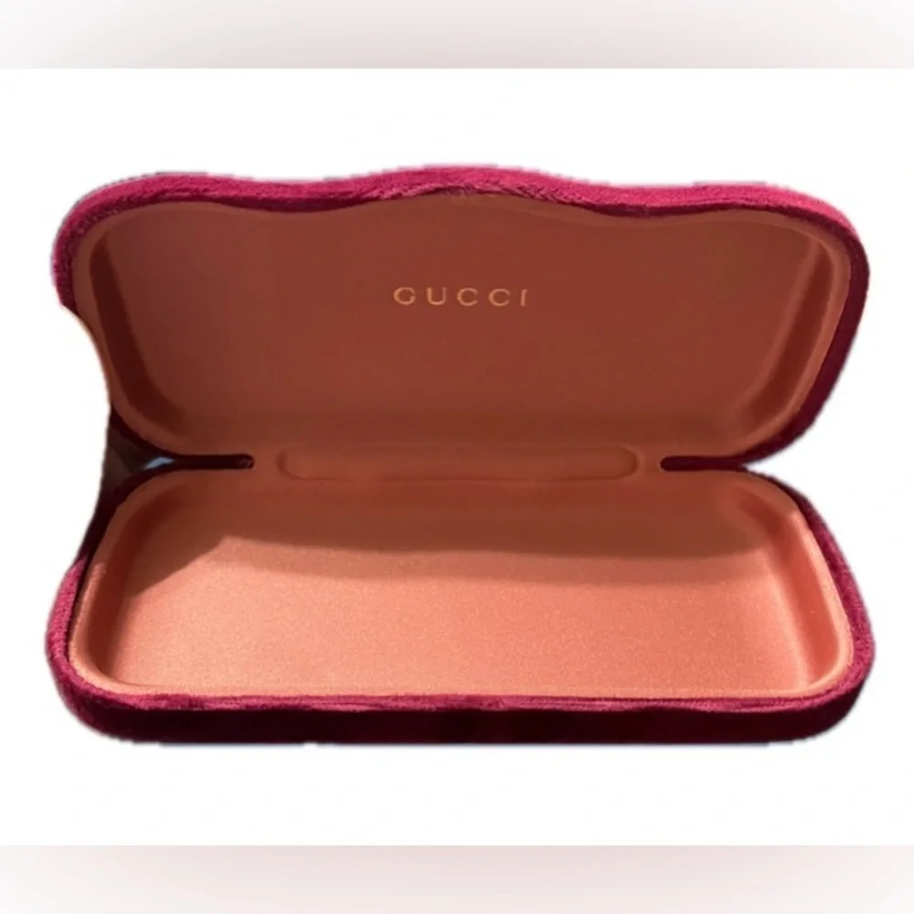 GUCCI Velvet Eyeglass Case, Burgundy